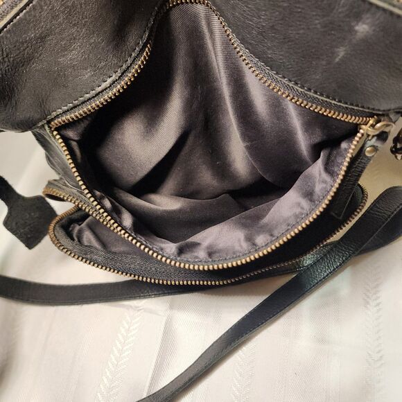 Wise Owl Leather Crossbody Bag Purse Black Travel Business Work Casual - Picture 7 of 15